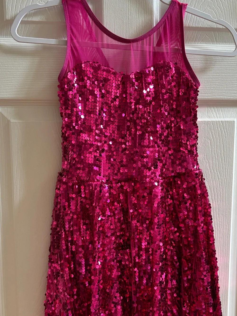 Weissman Hot Pink Sequin Dance Costume Dress